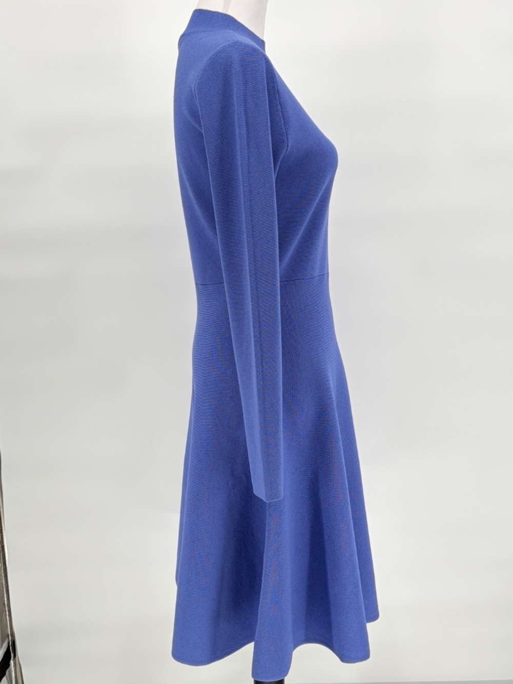 Ann Taylor Blue Mock Neck Fit & Flare Knit Dress Size S Style 827052 - Picture 6 of 13
